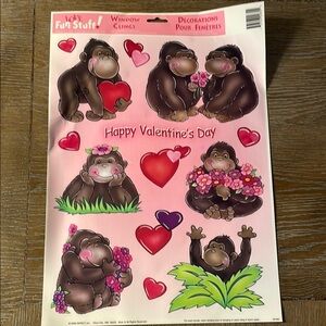 Valentine's Day Gorilla Window Clings